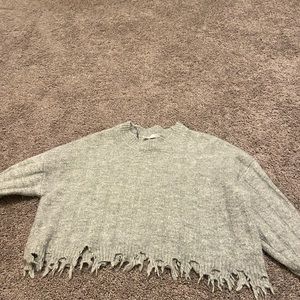 grey cropped sweater